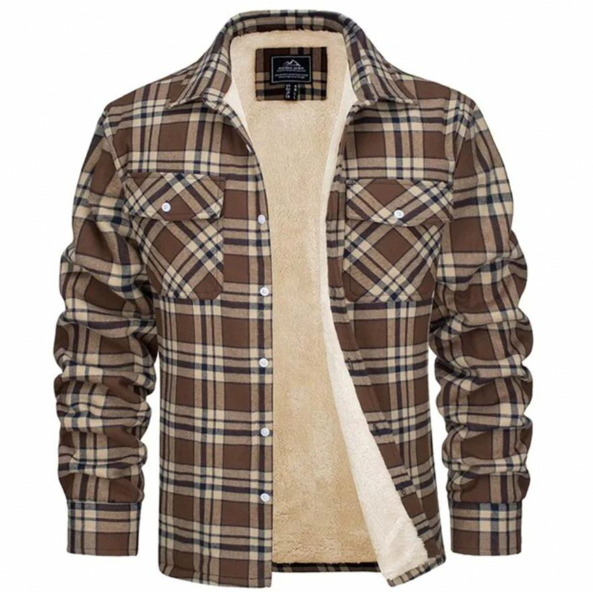 Fleece Lined Plaid Flannel Overshirt