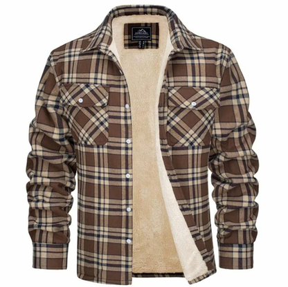 Fleece Lined Plaid Flannel Overshirt