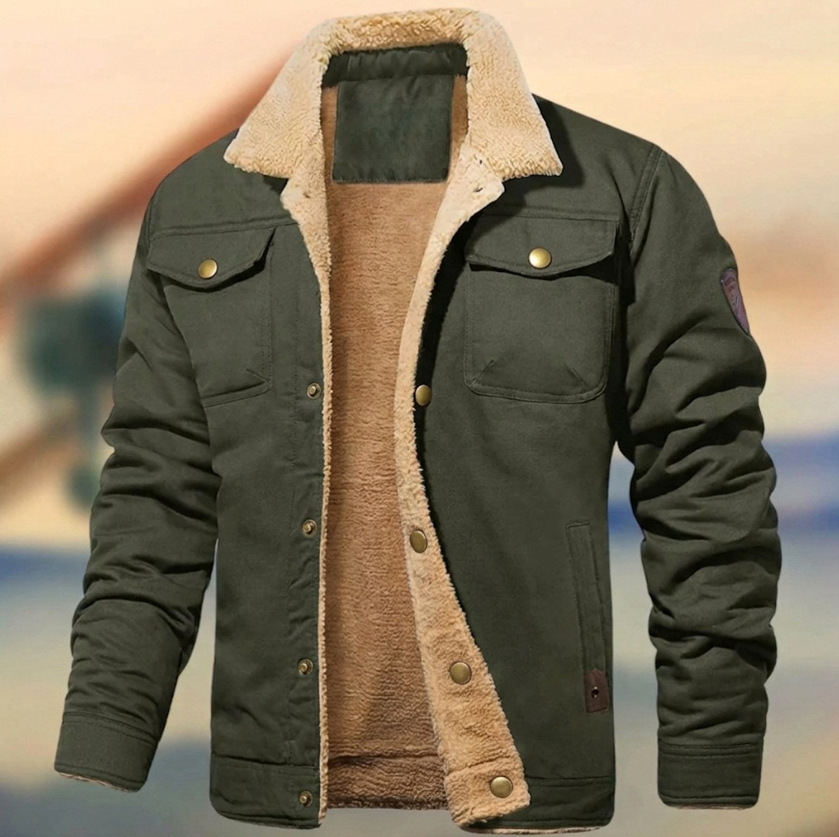 Fleece Sherpa Collar Button Up Jacket