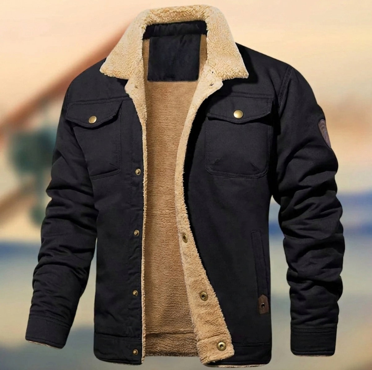Fleece Sherpa Collar Button Up Jacket