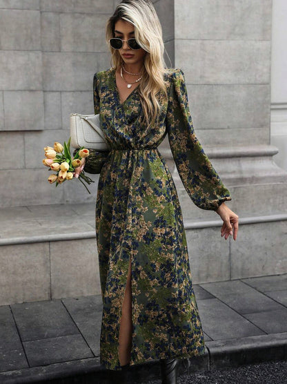 Floral Long Sleeve Midi Dress