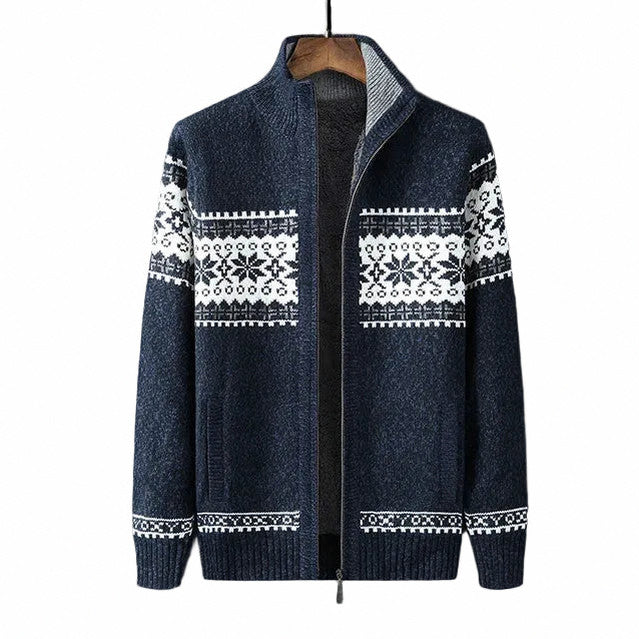 Nordic Pattern Full Zip Cardigan
