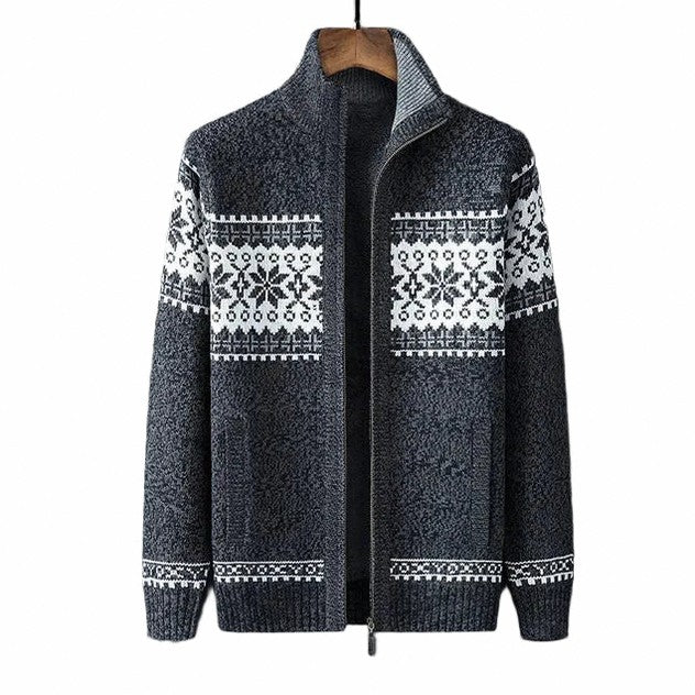 Nordic Pattern Full Zip Cardigan