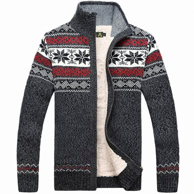 Nordic Pattern Full Zip Cardigan