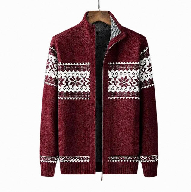 Nordic Pattern Full Zip Cardigan