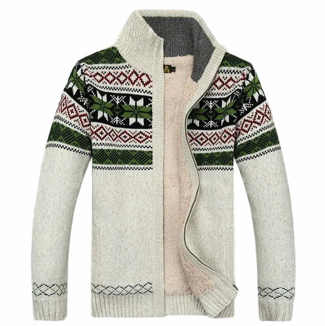 Nordic Pattern Full Zip Cardigan