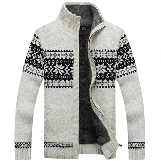 Nordic Pattern Full Zip Cardigan