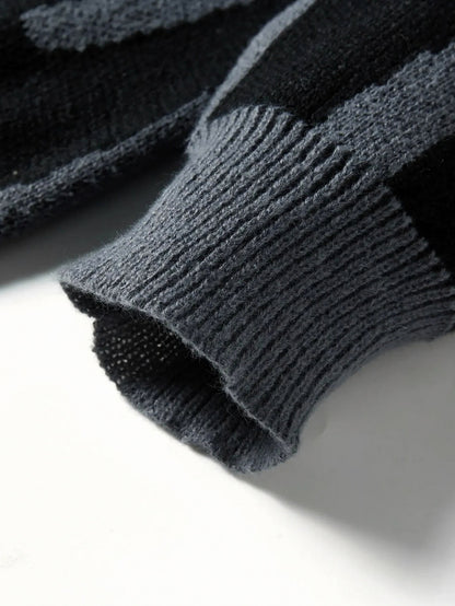 Graphic Knit Crew Neck Sweater