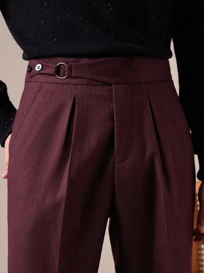 High Waist Gurkha Pleated Dress Pants