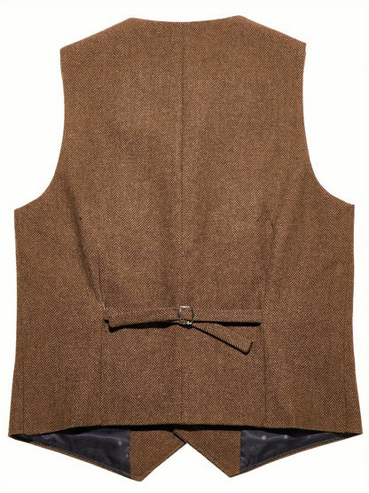 Herringbone Notch Lapel Suit Vest