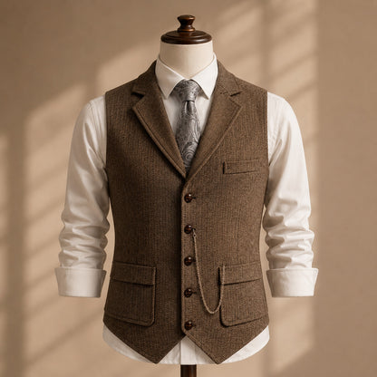 Herringbone Slim Fit Suit Vest