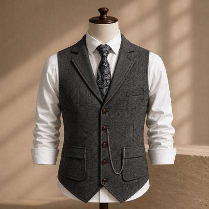Herringbone Slim Fit Suit Vest