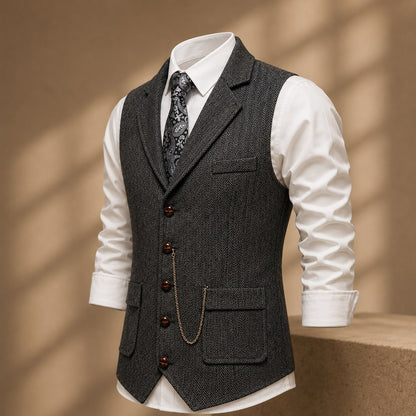 Herringbone Slim Fit Suit Vest