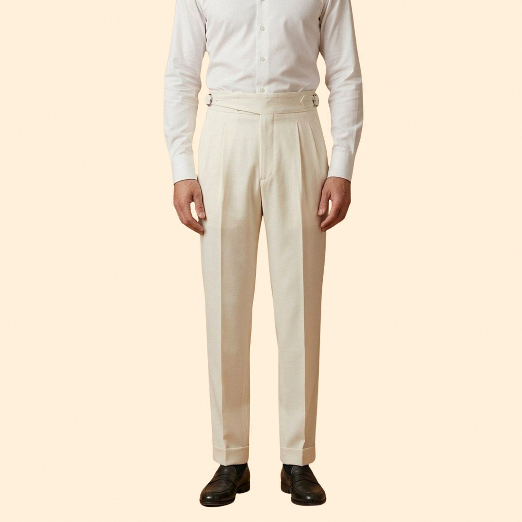 High Waist Pleated Dress Pants