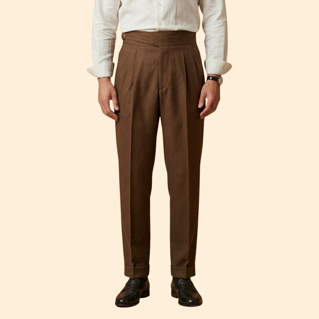 High Waist Pleated Dress Pants