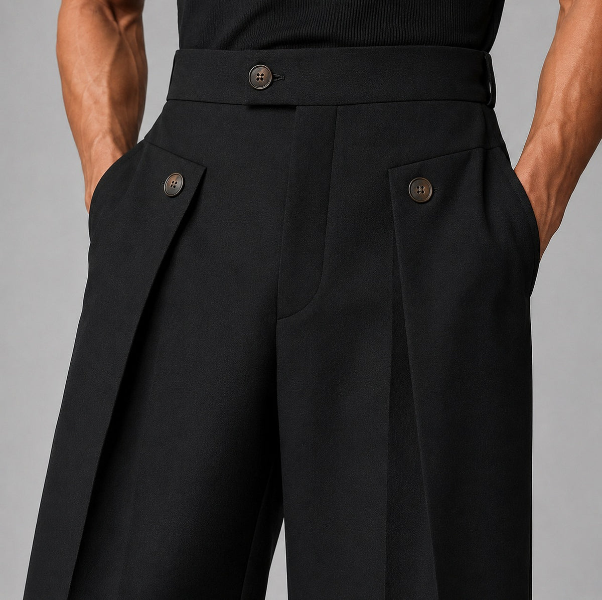 High Waist Wide Leg Pleated Pants