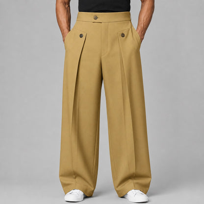 High Waist Wide Leg Pleated Pants