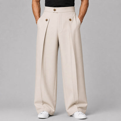 High Waist Wide Leg Pleated Pants