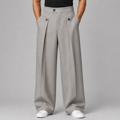 High Waist Wide Leg Pleated Pants