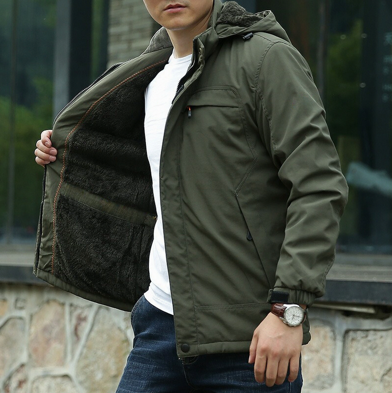 Hooded Full Zip Fleece Winter Jacket