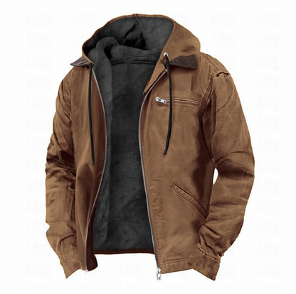 Hooded Full Zip Fleece Lined Jacket