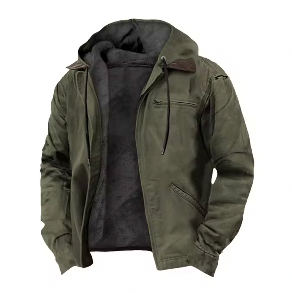 Hooded Full Zip Fleece Lined Jacket