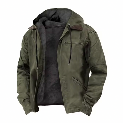 Hooded Full Zip Fleece Lined Jacket