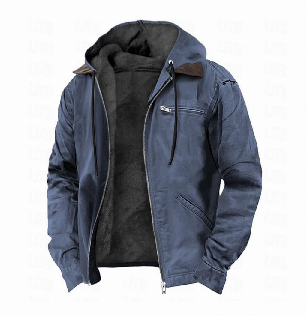 Hooded Full Zip Fleece Lined Jacket