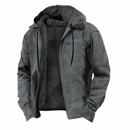 Hooded Full Zip Fleece Lined Jacket
