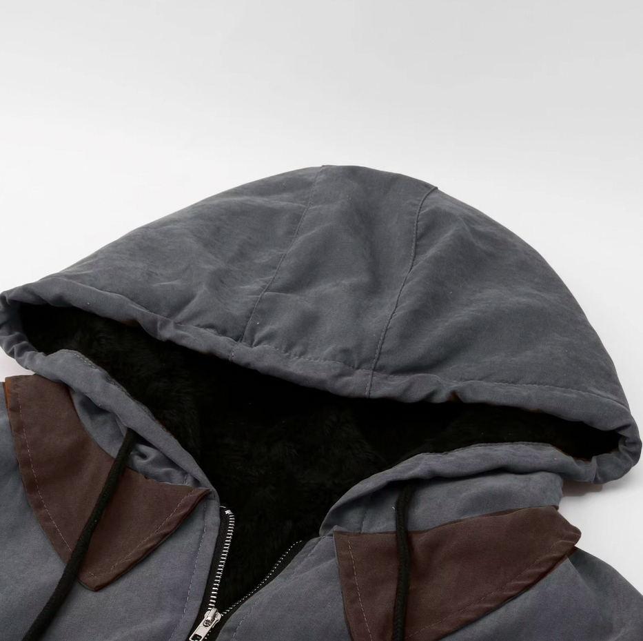 Hooded Full Zip Fleece Lined Jacket