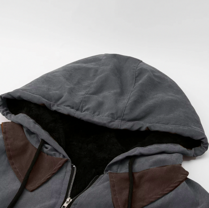 Hooded Full Zip Fleece Lined Jacket