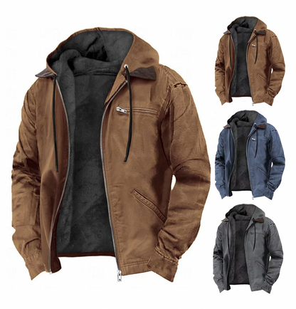 Hooded Full Zip Fleece Lined Jacket
