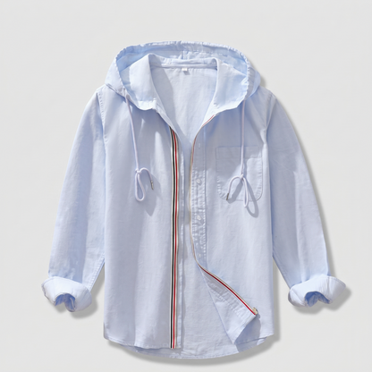 Hooded Zip Front Shirt Jacket