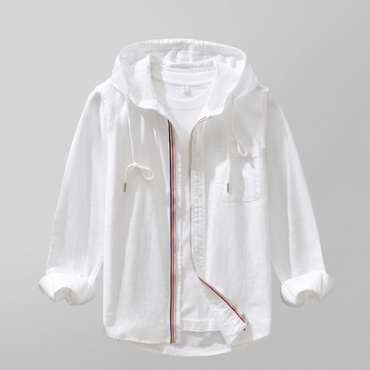 Hooded Zip Front Shirt Jacket