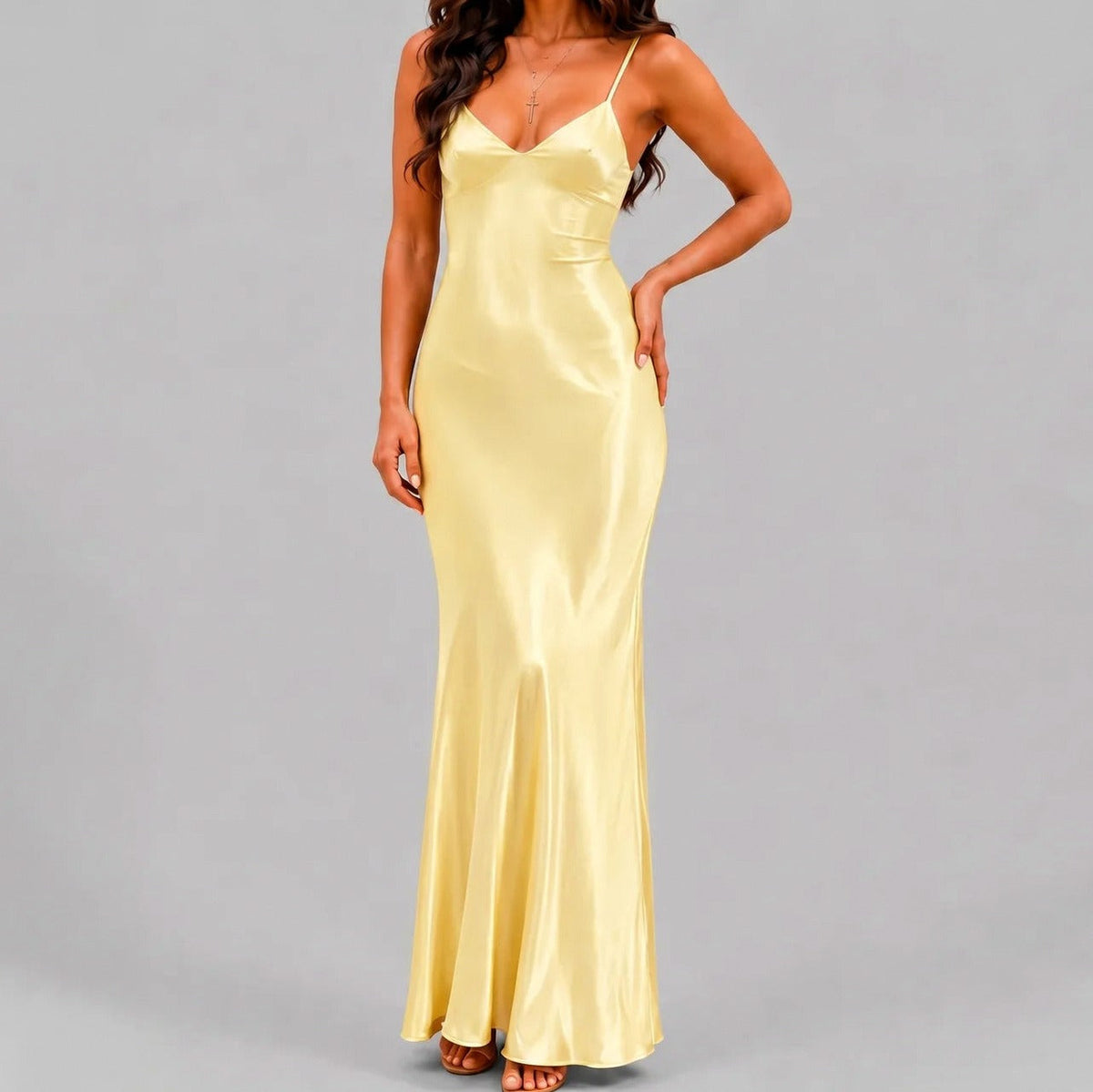 Satin Spaghetti Strap Slip Dress