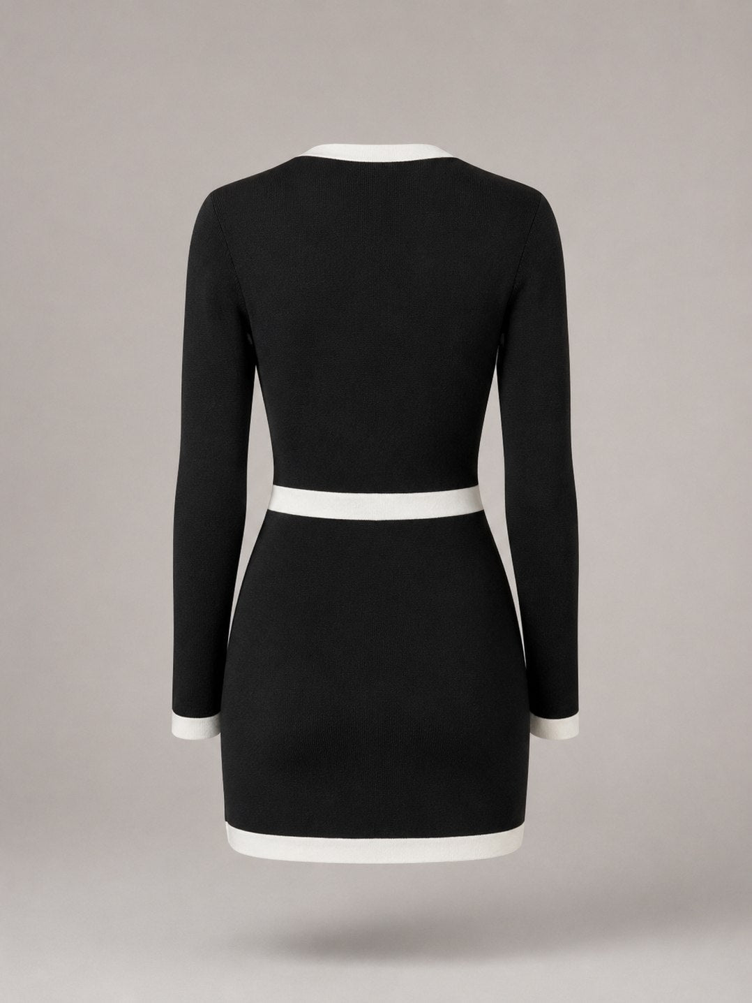 Knit Long Sleeve Button Front Sweater Dress