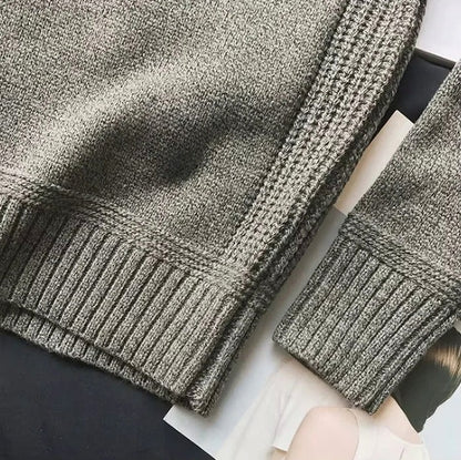Knit Crew Neck Elbow Patch Sweater