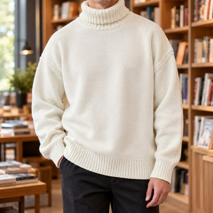 Knit Relaxed Fit Turtleneck Sweater