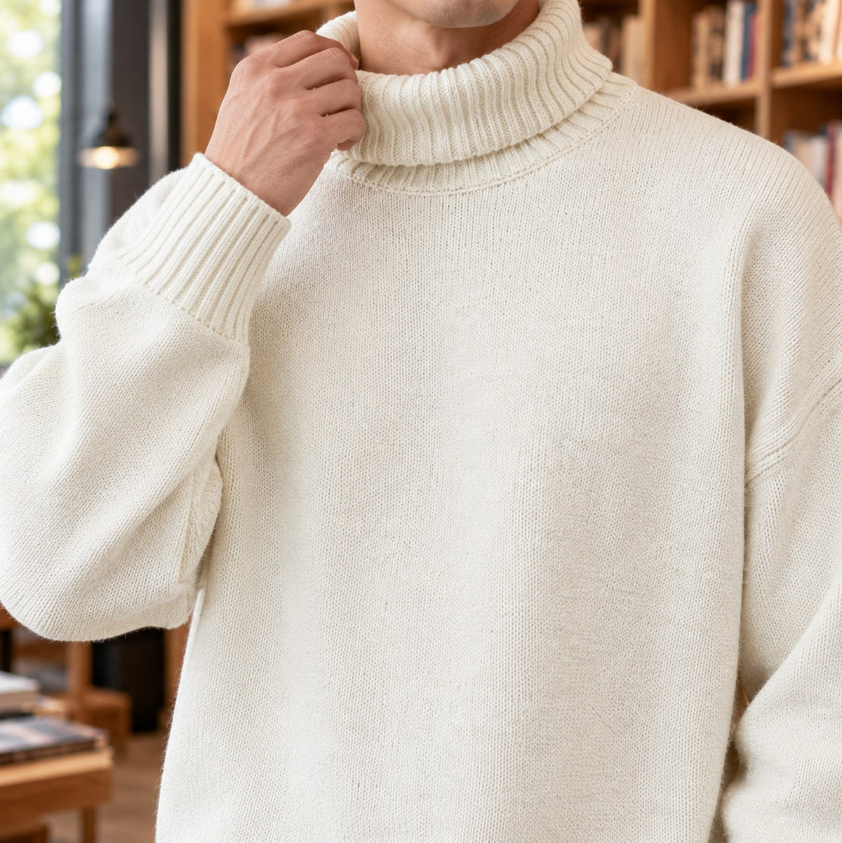 Knit Relaxed Fit Turtleneck Sweater