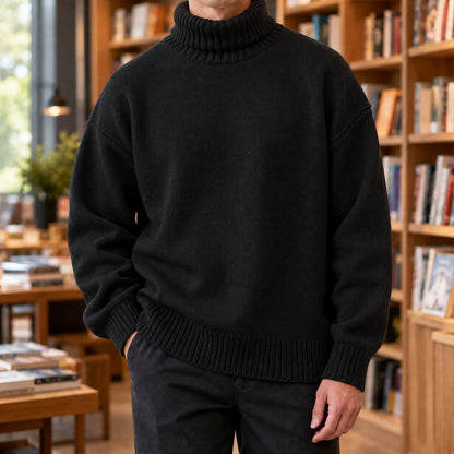 Knit Relaxed Fit Turtleneck Sweater
