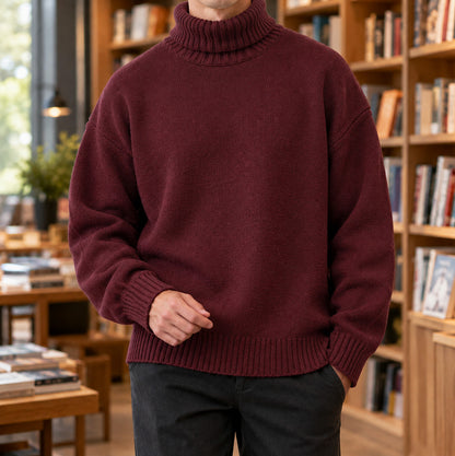 Knit Relaxed Fit Turtleneck Sweater