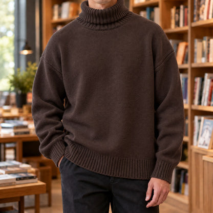 Knit Relaxed Fit Turtleneck Sweater