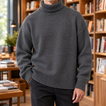 Knit Relaxed Fit Turtleneck Sweater