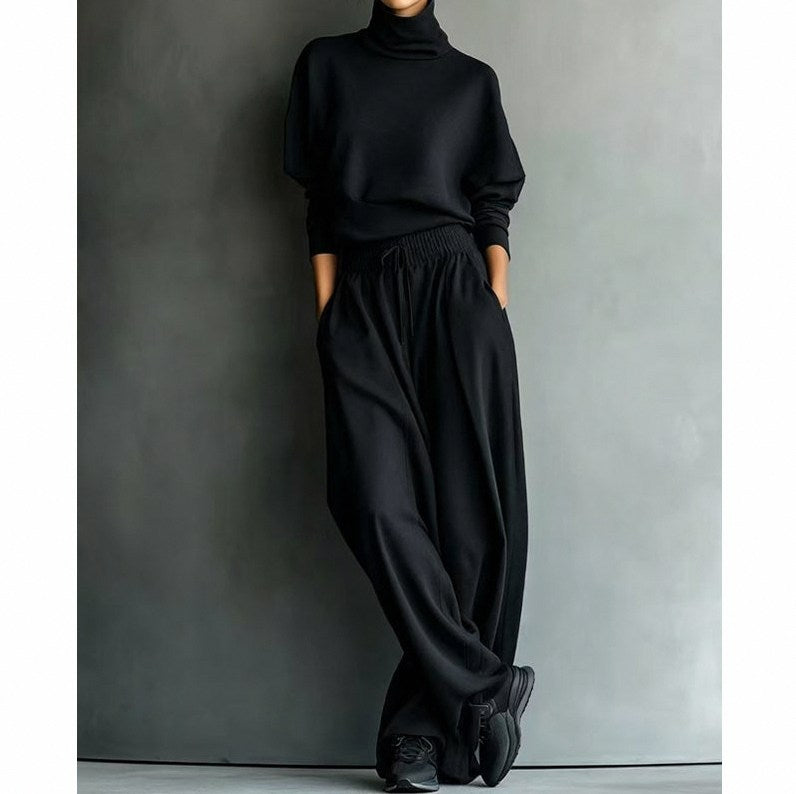 Knit Turtleneck Long Sleeve Two Piece Set