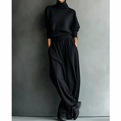 Knit Turtleneck Long Sleeve Two Piece Set