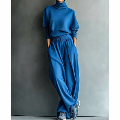 Knit Turtleneck Long Sleeve Two Piece Set