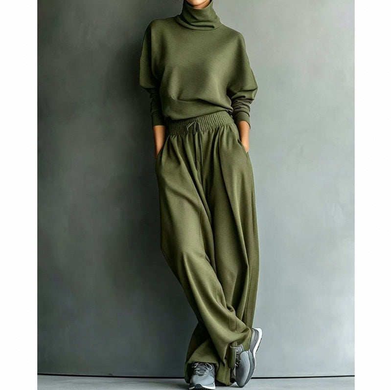 Knit Turtleneck Long Sleeve Two Piece Set
