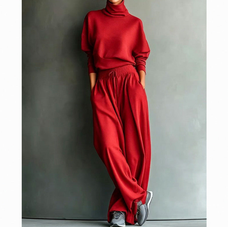 Knit Turtleneck Long Sleeve Two Piece Set