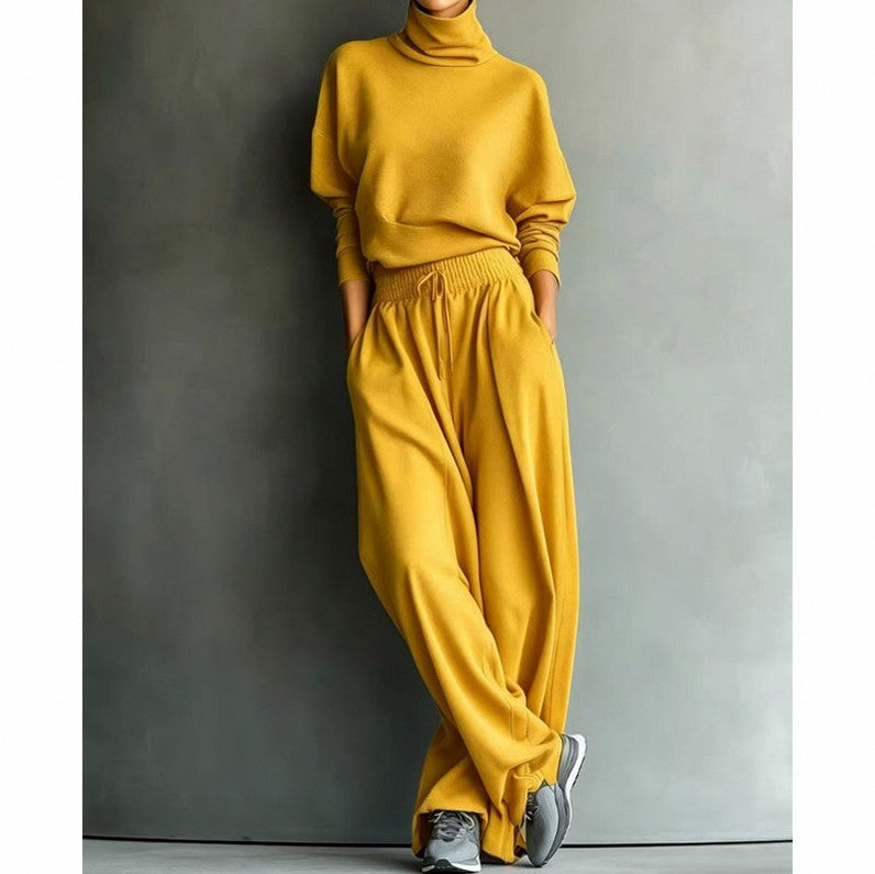 Knit Turtleneck Long Sleeve Two Piece Set