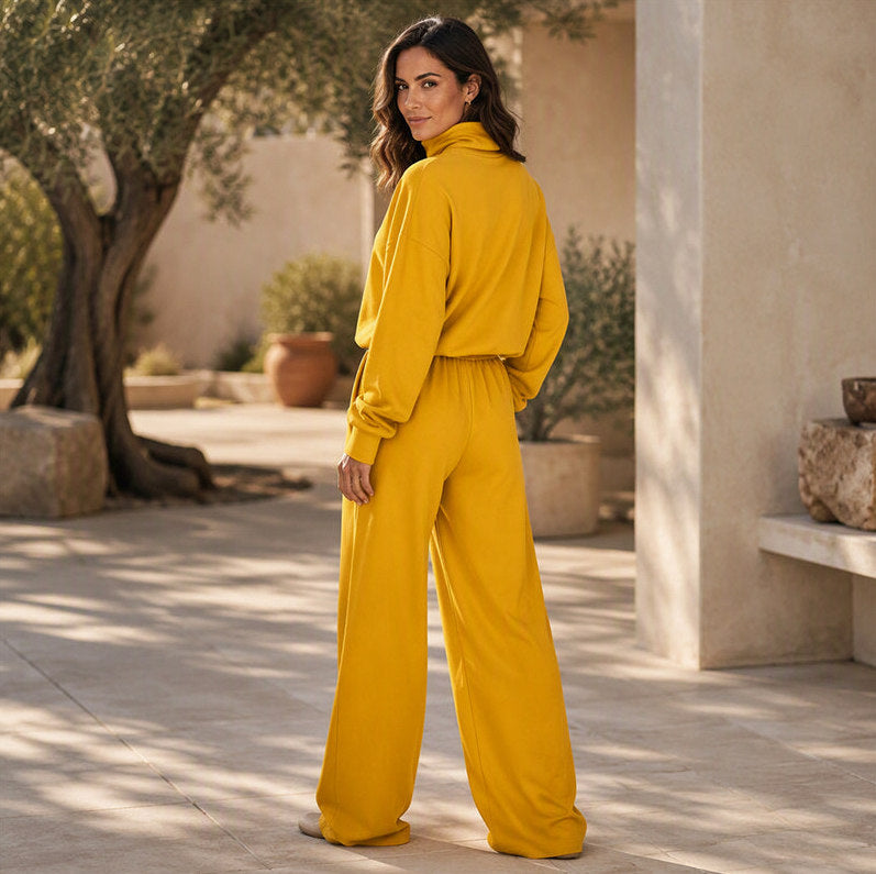 Knit Turtleneck Long Sleeve Two Piece Set
